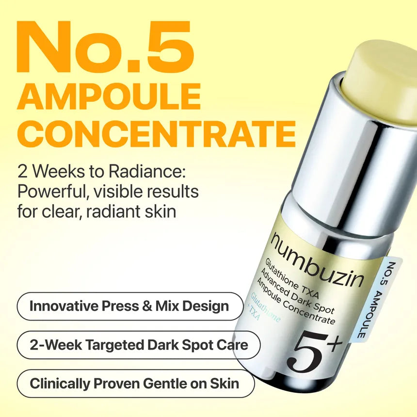 Numbuzin - No.5 Glutathione TXA Advanced Dark Spot Ampoule Concentrate 10g+0.7g