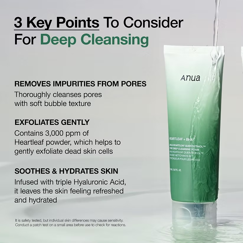 Anua - Heartleaf Quercetinol Pore Deep Cleansing Foam - Beauty Station by Rafia