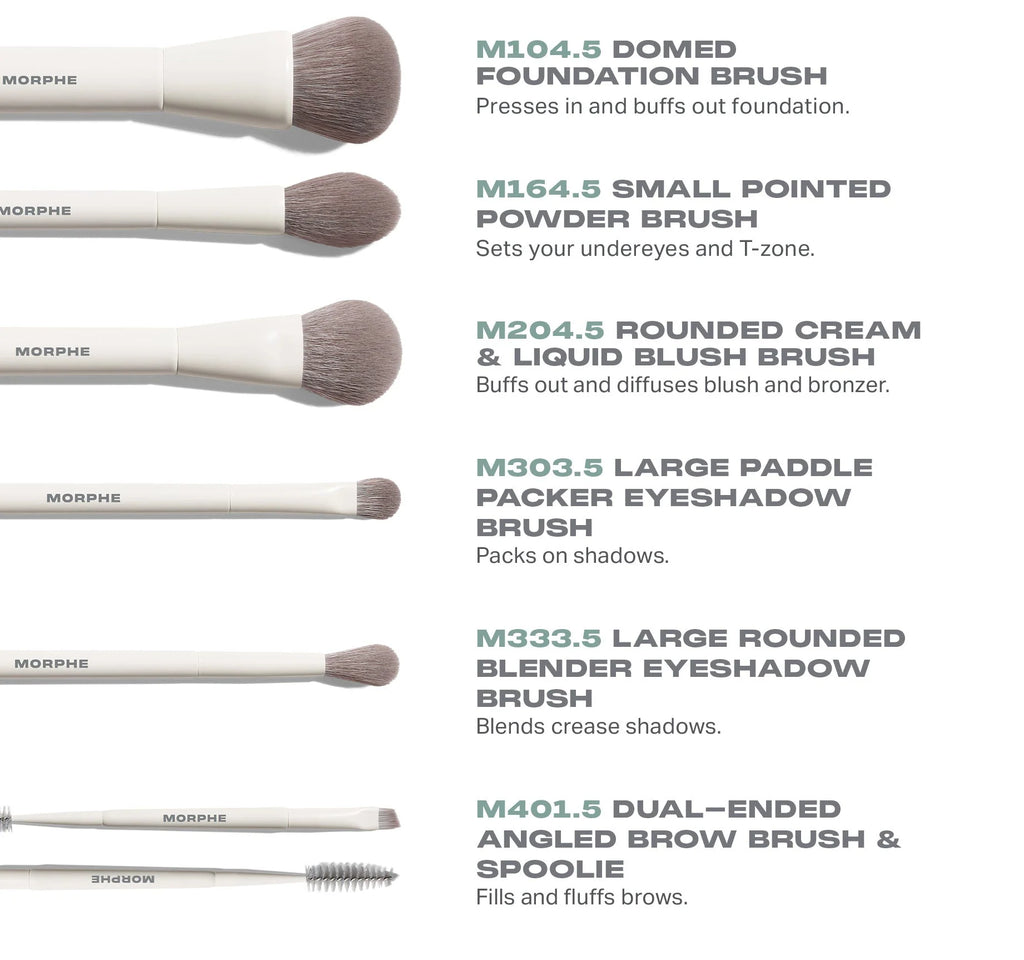Morphe - Along for the Glide 6-Piece Travel Brush Set - Beauty Station by Rafia