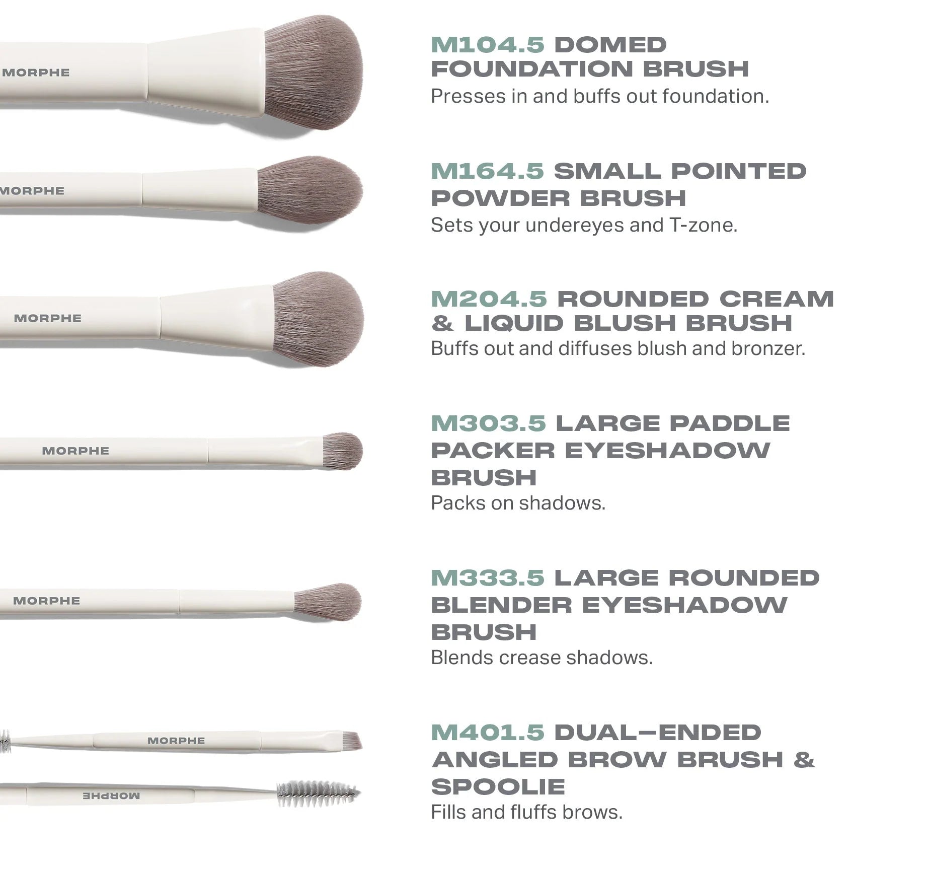 Morphe - Along for the Glide 6-Piece Travel Brush Set