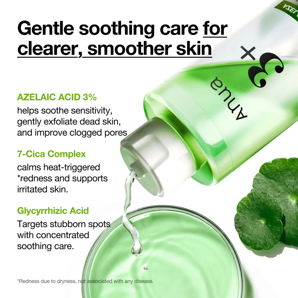 anua Azelaic 3 Cica Skin Clarifying Toner ingredients