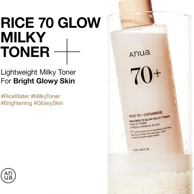 Anua - Rice 70 +Ceramide Glow Milky Toner for Glass Skin