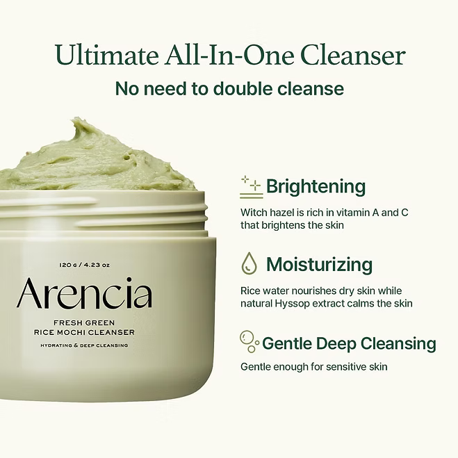 Arencia - Fresh Green Rice Mochi Cleanser