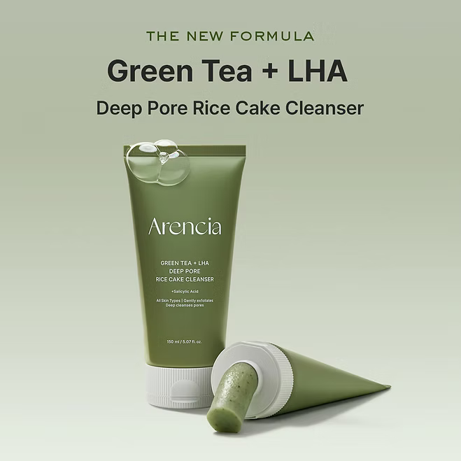 Arencia - Green Tea + LHA Deep Pore Rice Cake Cleanser