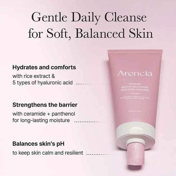 Arencia - Rosehip Mild PH Balancing Rice Cake Cleanser