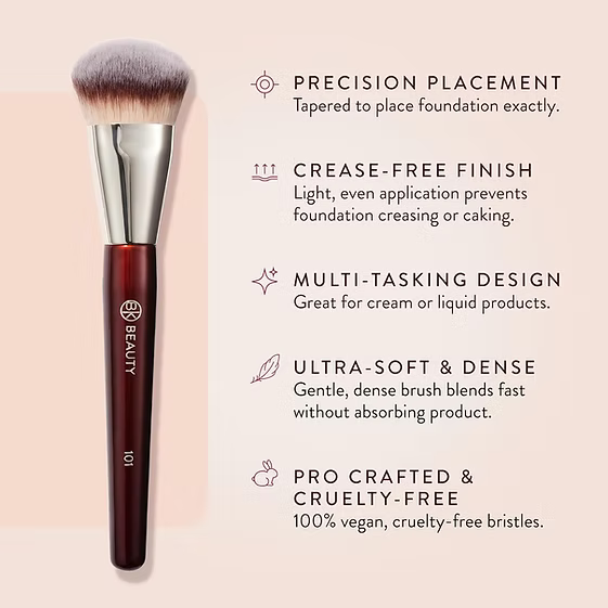 BK Beauty - 101 Contoured Foundation Brush - Beauty Station by Rafia