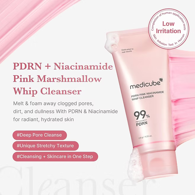 Medicube - PDRN Pink Niacinamide Whip Cleanser - Beauty Station by Rafia