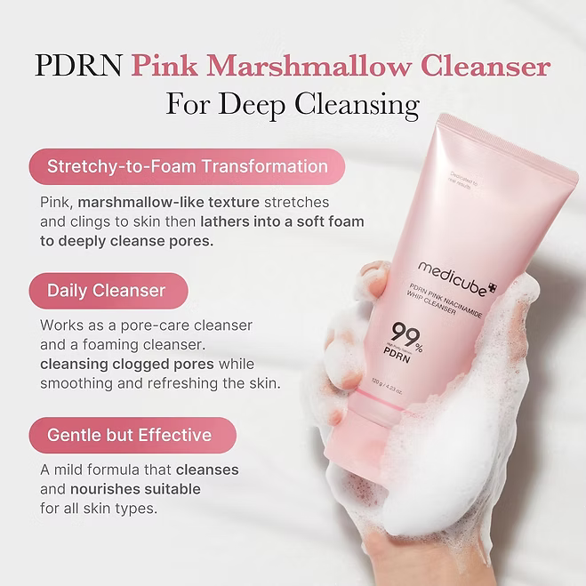 Medicube - PDRN Pink Niacinamide Whip Cleanser - Beauty Station by Rafia
