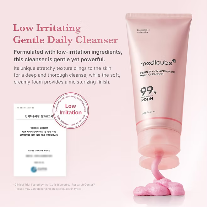 Medicube - PDRN Pink Niacinamide Whip Cleanser - Beauty Station by Rafia