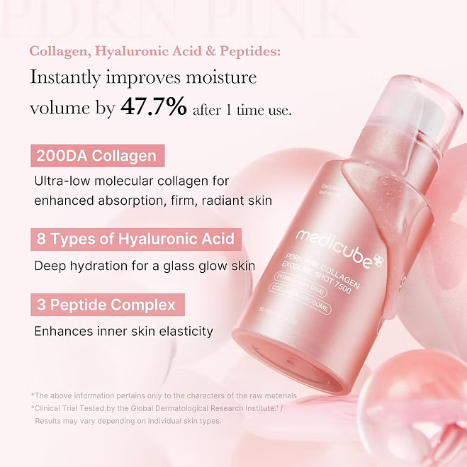 Medicube PDRN Pink Collagen exosome shot ampoule 2000 - Beauty Station by Rafia