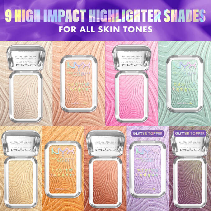 nyx buttermelt highlighter shades