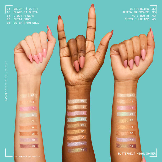 nyx buttermelt highlighter shades