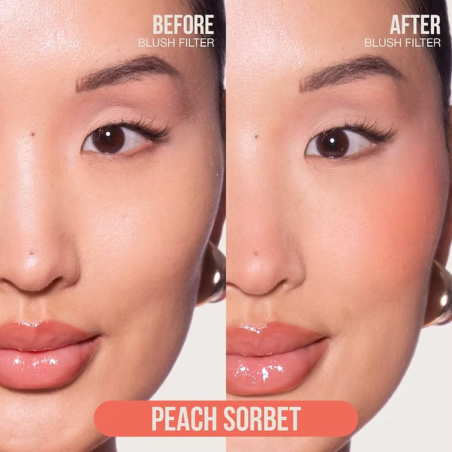 huda beauty blush filter soft glow liquid blush peach sorbet