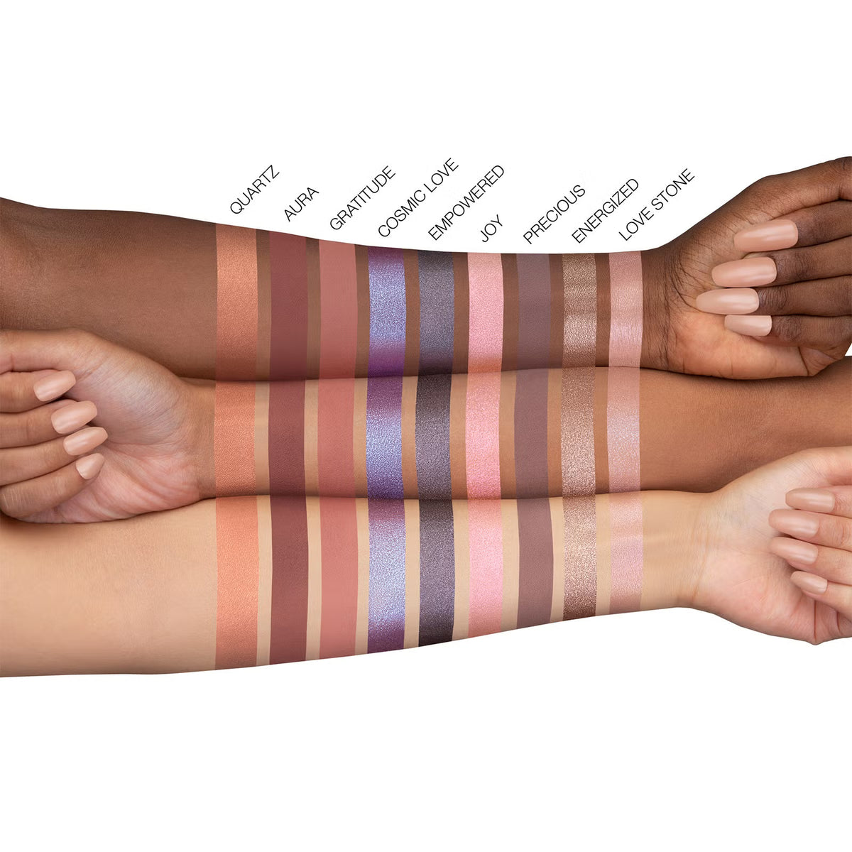 huda beauty rose quartz palette swatches