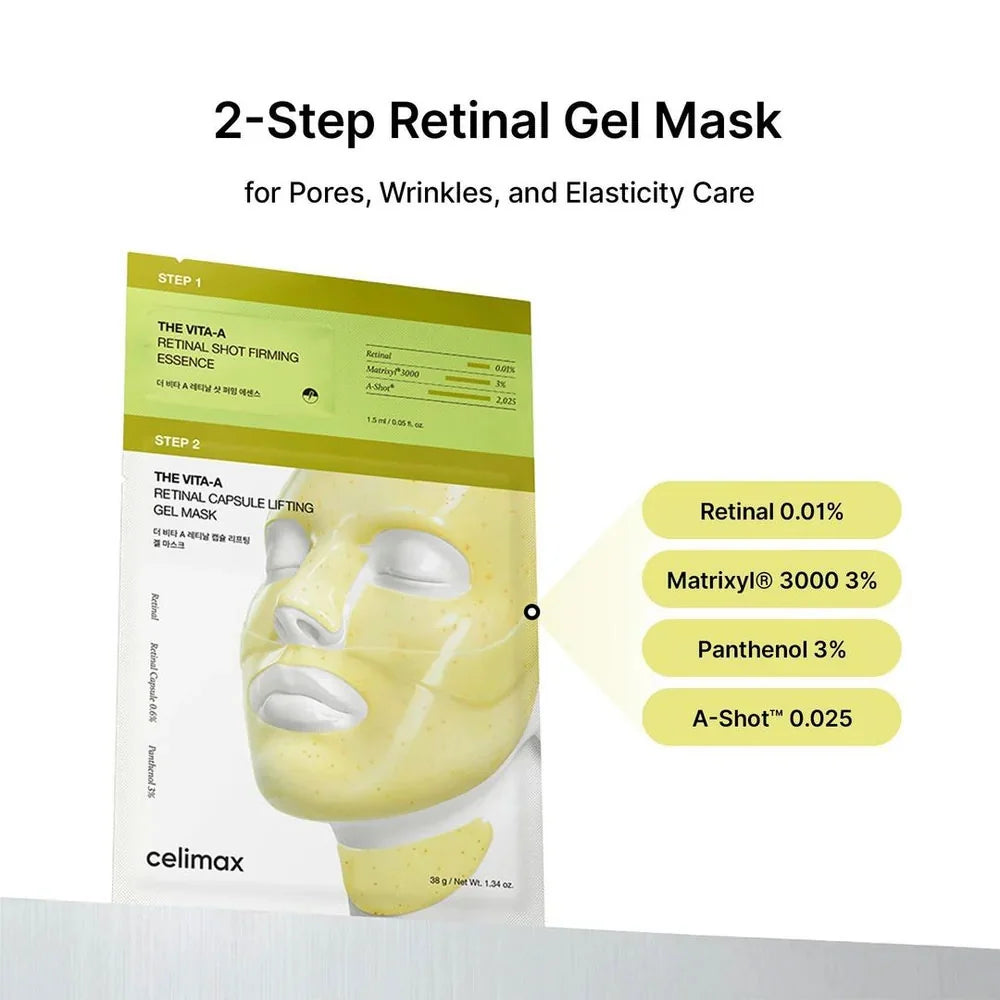 Celimax - The Vita-A Retinal Shot Tightening 2-Step Gel Mask (Single Sheet)